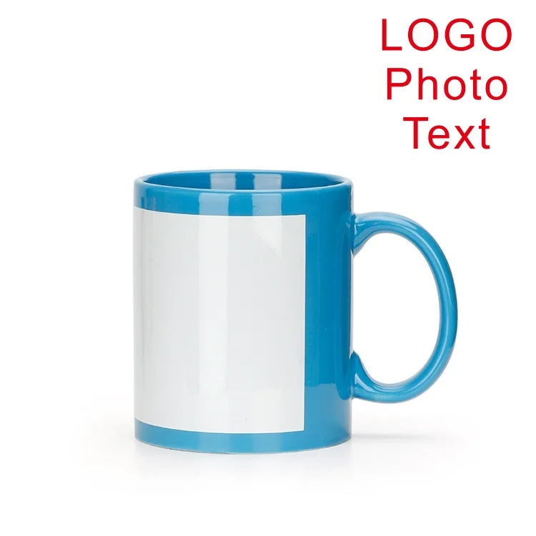 350ML Black Cup Ceramic Mug Custom DIY Text Photo Picture Logo Coffee Milk Personalized Gift for Friends Relatives and Lovers