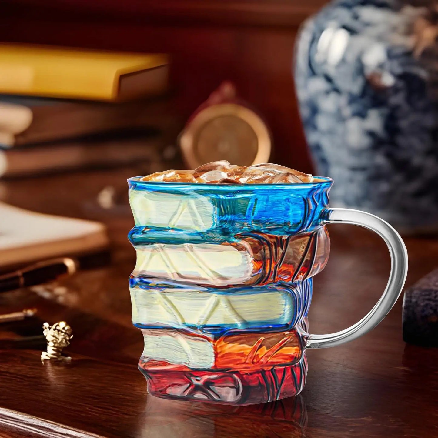 350ml Book Coffee Mug 3D Painted Book Glass Mug Funny Coffee Drinking Cups Vintage Drinkware Gifts for hot or cold drinks