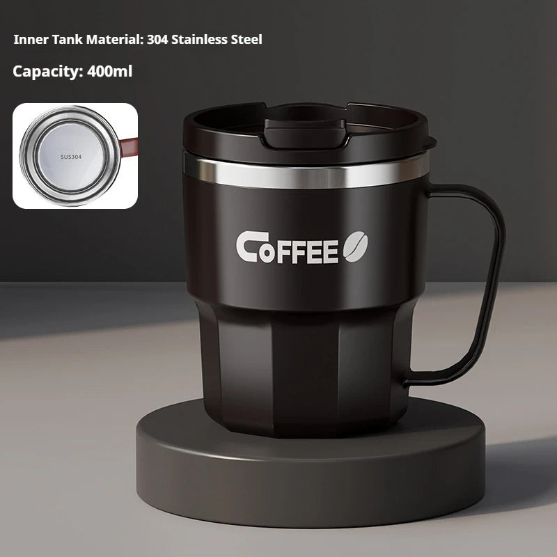 400ML Milk Coffee Mug Stainless Steel Coffee Mug With Handle Portable Double Layer Sealed Leak-proof Drinking Thermal Water Cup