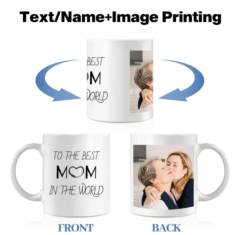 1 custom mug - personalized coffee mug with photos&text - unique gift for anniversary, Valentine's Day, and Mother's Day