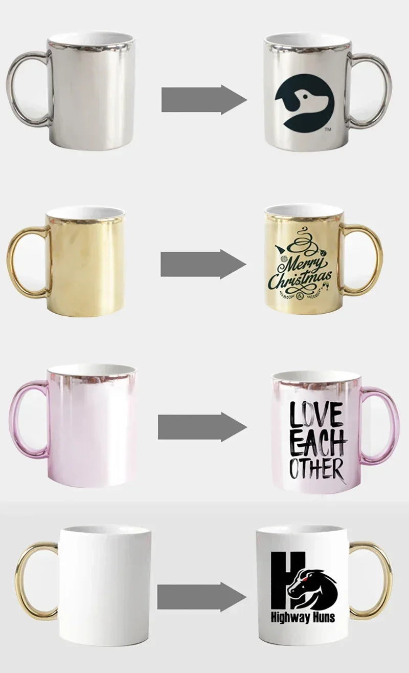 Customized Mug with Photo Text Logo, Personalized Coffee Cup, Exquisite Gift for Family, DIY Print, Text, Family, Exquisite