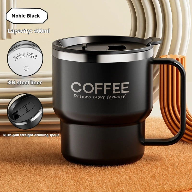 400ML Milk Coffee Mug Stainless Steel Coffee Mug With Handle Portable Double Layer Sealed Leak-proof Drinking Thermal Water Cup