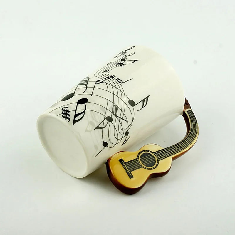 Ceramic Cup Music Creative Water Cup Musical Note Mug Gift Coffee Cup Musical Instrument Handle