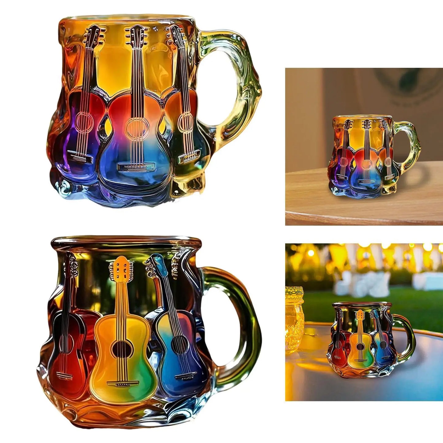 Guitar Art Coffee Mug Collection Gifts Multifunctional Creative Desktop Ornament for Shelf Studio Living Room Bedroom Adults