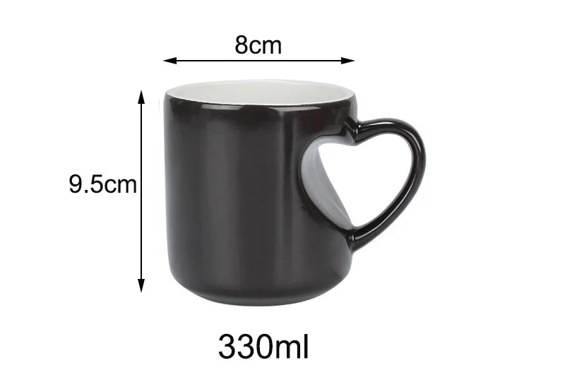 New DIY Photo mug best gift for friends Changing Color Love heart Mug unique Ceramic Coffee Cup custom your photo on Tea