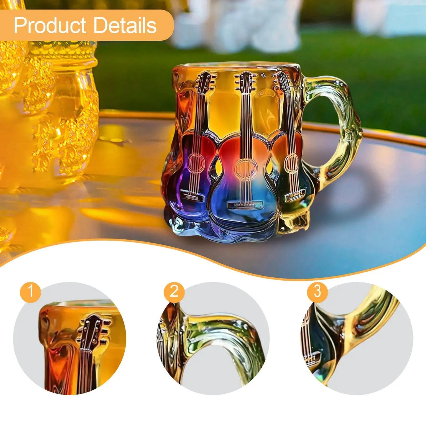 Guitar Art Coffee Mug Collection Gifts Multifunctional Creative Desktop Ornament for Shelf Studio Living Room Bedroom Adults