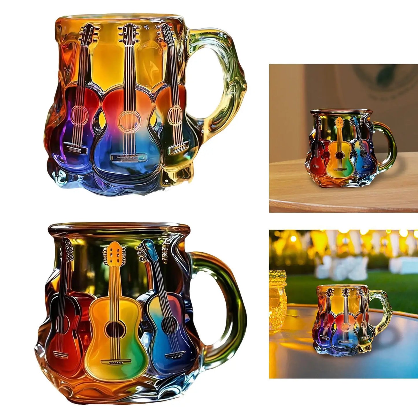 Guitar Art Coffee Mug Collection Gifts Multifunctional Creative Desktop Ornament for Shelf Studio Living Room Bedroom Adults