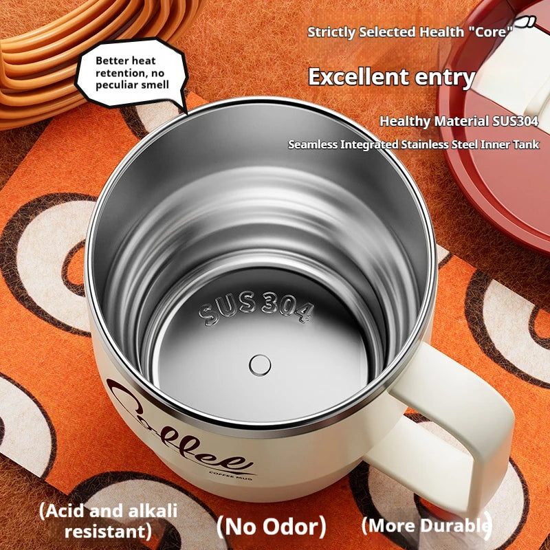 400ML Milk Coffee Mug Stainless Steel Coffee Mug With Handle Portable Double Layer Sealed Leak-proof Drinking Thermal Water Cup